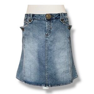 Candie’s Y2K Low Rise Distressed Denim Mini Skirt Juniors 9 Women’s Small